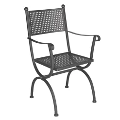 MBM Romeo Gartensessel Schmiedeeisen Marone Antik