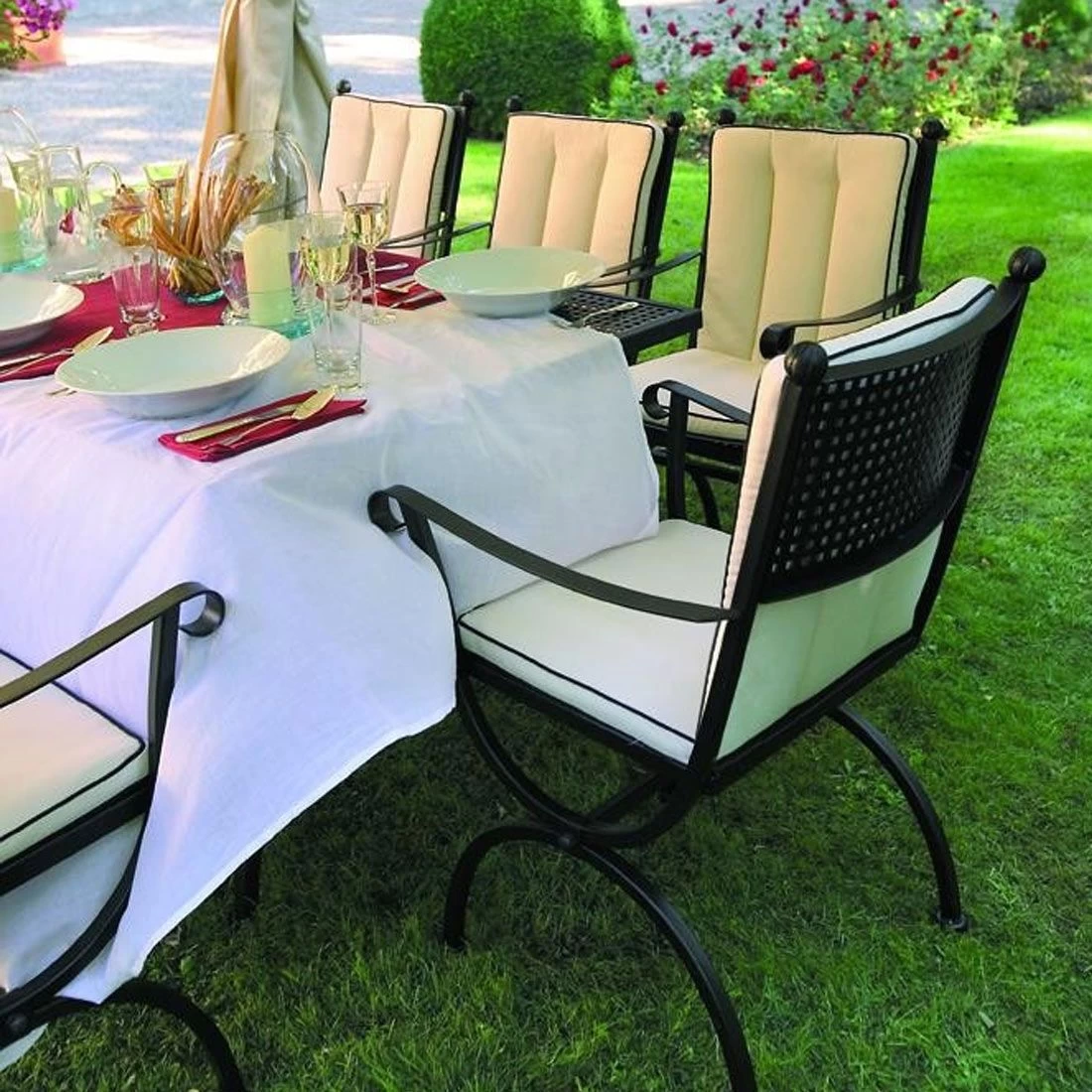 MBM Romeo Gartensessel Schmiedeeisen Marone Antik 2 MBM Romeo Gartensessel Schmiedeeisen Marone Antik – Bild 2