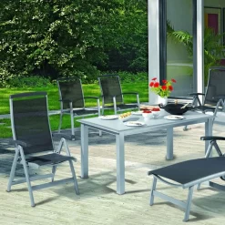 Sieger Royal Klappsessel Aluminium/Textilene Graphit/Grau -Gartenmöbel Store 10002827 4