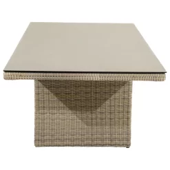Ploß Sahara Gartentisch 220x100cm Geflecht/Glas Beige-Grau-Meliert/Light Grey -Gartenmöbel Store 1000651 3