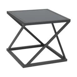 Stern Jackie Beistelltisch 50x50x46cm Aluminium/Glas Anthrazit