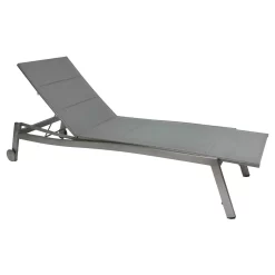 Stern Allround Gartenliege Edelstahl/Textilene Gepolstert Edelstahl/Silber