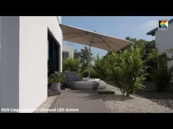 Kettler Ego Gartenliege 213x90x33cm Sunbrella Silber/Anthrazit