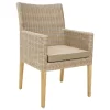 Ploß Borneo Gartensessel Akazie/ Geflecht Beige Meliert/Grau