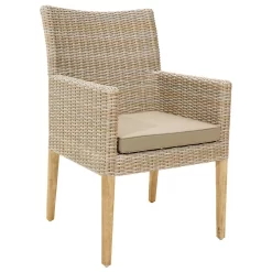 Ploß Borneo Gartensessel Akazie/ Geflecht Beige Meliert/Grau