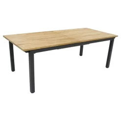 Zebra Hudson Ausziehtisch Edelstahl/Teak Anthrazit/Natur