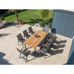 Zebra Hudson Ausziehtisch Edelstahl/Teak Anthrazit/Natur -Gartenmöbel Store 1089311 3
