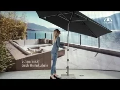 Doppler Expert Sonnenschirm Ø280cm Mit Kurbel Hellgrau