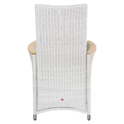 LC Garden Chelsea Gartensessel Geflecht Mit Teak-Armlehnen White Wash/Anthrazit -Gartenmöbel Store 1093293 4