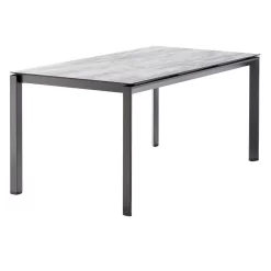 Sieger Gartentisch 160x90cm Aluminium/Polytec Eisengrau/Moon