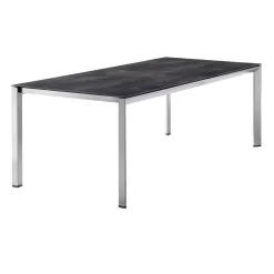 Sieger Gartentisch 220x100cm Aluminium/Polytec Graphit/Zement Anthrazit