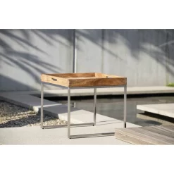 Stern Tabletttisch 50x50cm Edelstahl/Teak-Tablett Teak -Gartenmöbel Store 1108121 3