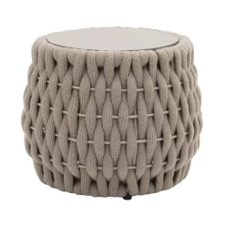 OUTLIV. Leon Beistelltisch Ø57x46cm Rope/Spraystone Beige