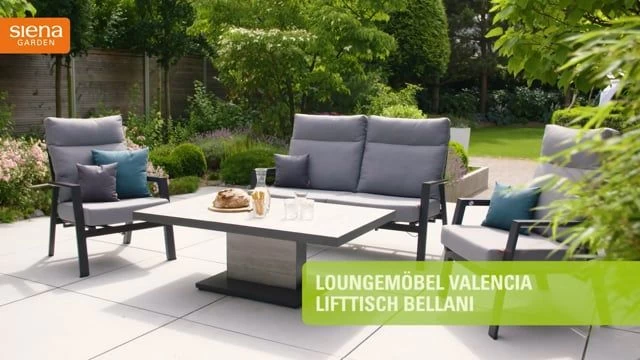 Siena Garden Bellani Gartentisch 140x85 Cm Aluminium/Keramik Anthrazit/Dunkelgrau