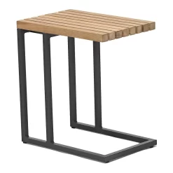 Zebra Fly Beistelltisch 30x45cm Aluminium/Teak Graphit/Teak