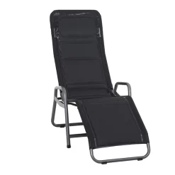 Siena Garden Fano Kippliege Stahl/Polyester Anthrazit/Schwarz