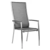 Stern Cardiff Hochlehner-Stapelsessel Edelstahl/Textilene Silbergrau