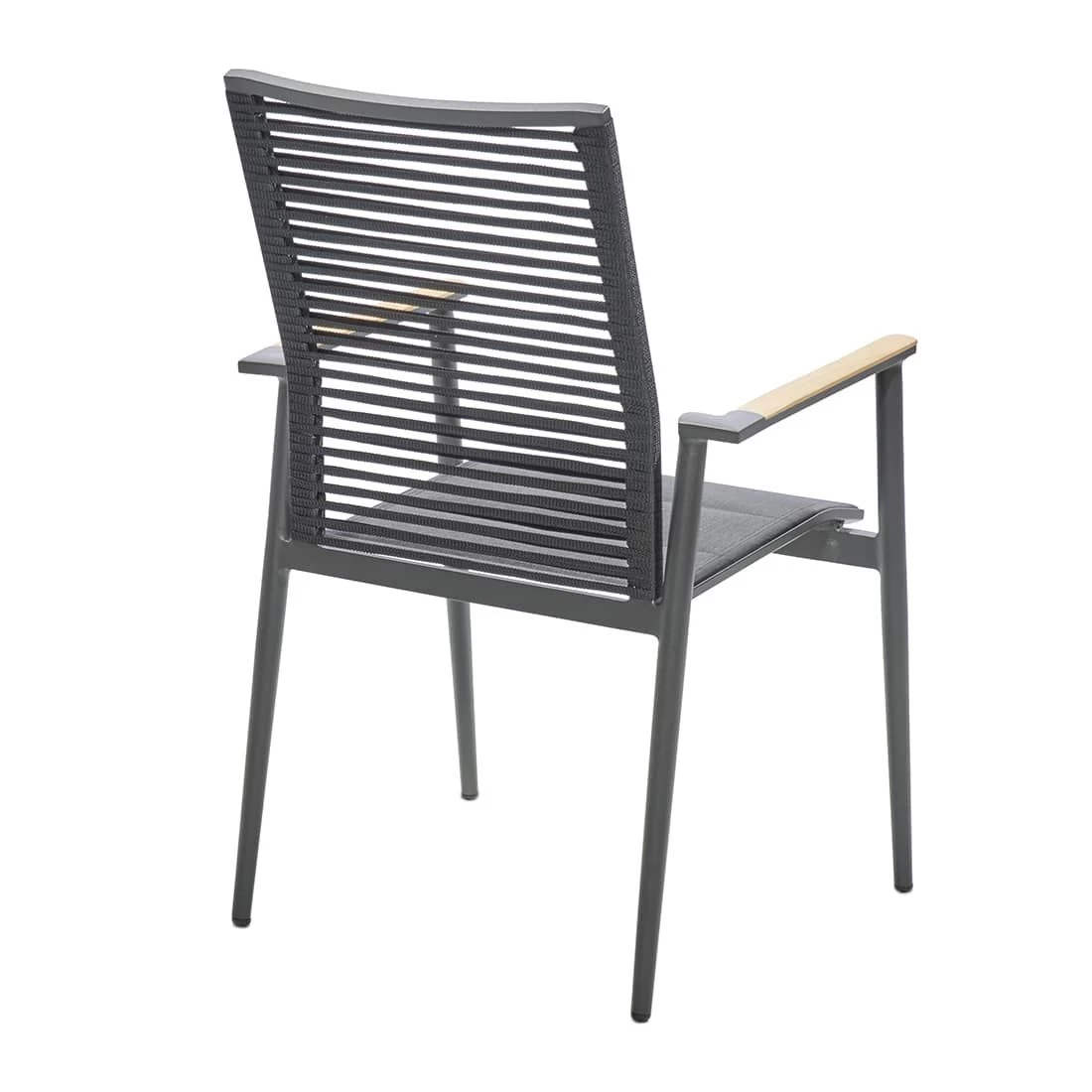 Musterring Amsterdam Stapelsessel Aluminium/Kordel/TeakAL Anthrazit 3 Musterring Amsterdam Stapelsessel Aluminium/Kordel/TeakAL Anthrazit – Bild 3