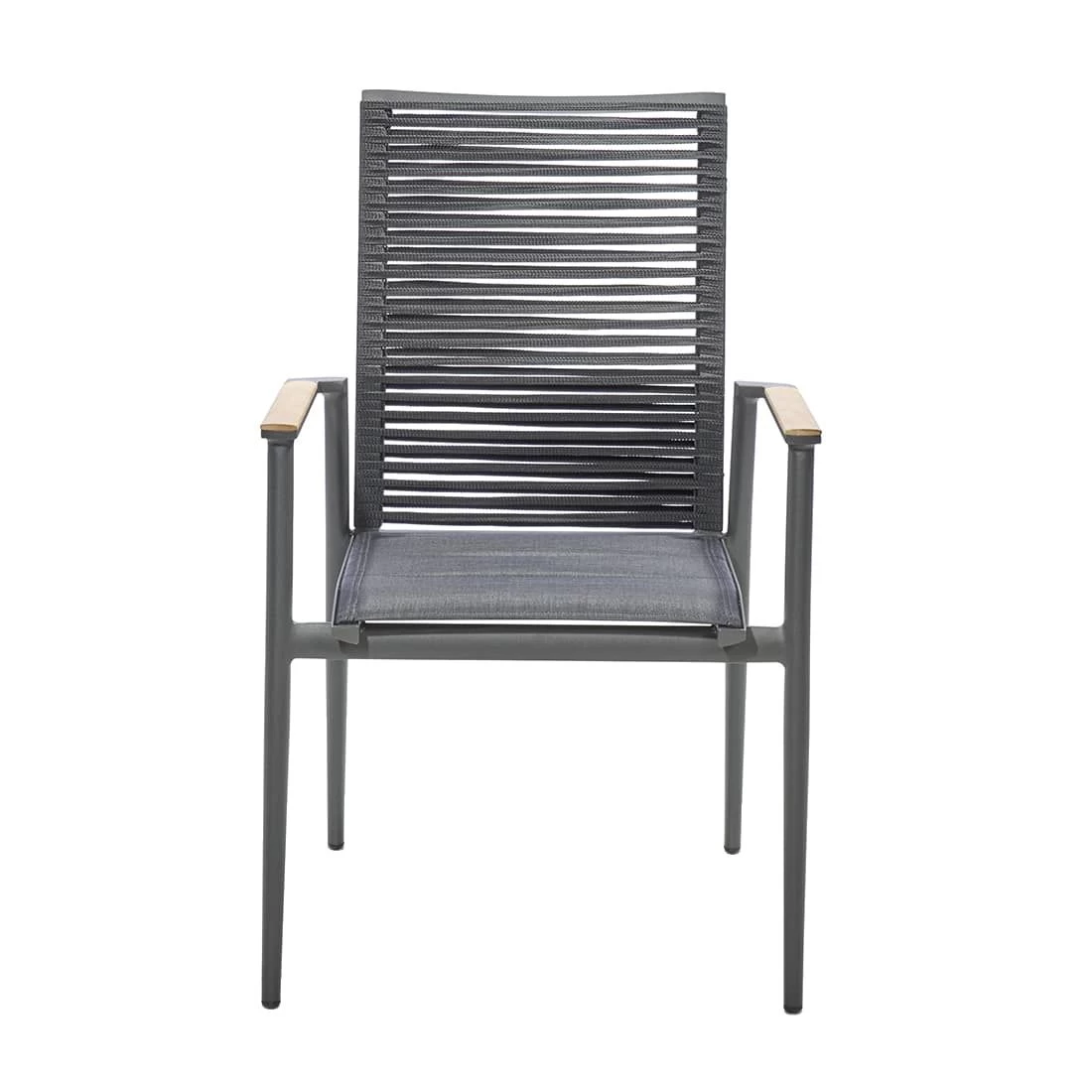 Musterring Amsterdam Stapelsessel Aluminium/Kordel/TeakAL Anthrazit 4 Musterring Amsterdam Stapelsessel Aluminium/Kordel/TeakAL Anthrazit – Bild 4