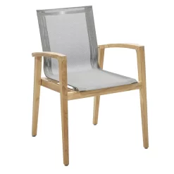 Musterring Paris Gartensessel Teak/Batyline Silbergrau/Teak
