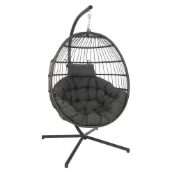 Sungörl Folt Meran Hängesessel Stahl/Geflecht Anthrazit/Grau