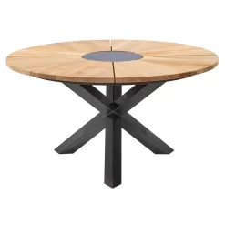 Musterring England Gartentisch Ø160cm Aluminium/Teakholz Anthrazit/Teak Gebürstet