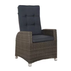 Ploß Rocking Gartensessel Geflecht/Polyester Grau-Braun-Meliert/Anthrazit
