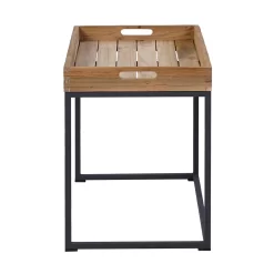 OUTLIV. Tray Beistelltisch 53x35cm Stahl/Teak Recycelt Schwarz/Teak -Gartenmöbel Store 1243784 3