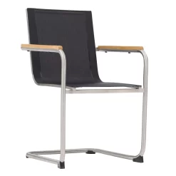 OUTLIV. Maui Freischwinger Edelstahl/Textilene Edelstahl/Schwarz