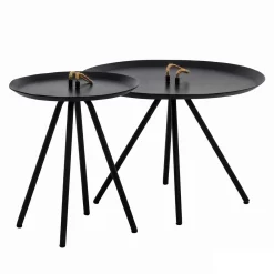 Apple Bee Elle Beistelltisch 2er-Set Aluminium Schwarz