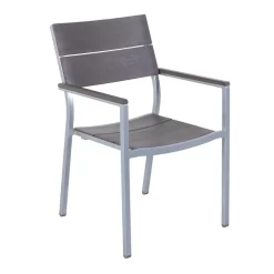 MBM Brisbane Stapelsessel Aluminium/Resysta Silber/Stone Grey