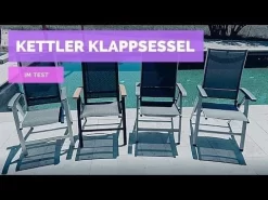 Kettler Cirrus Klappsessel Aluminium/Teak-Armlehne Anthrazit/Anthrazit-Grau