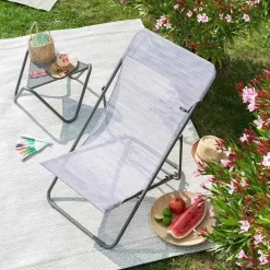 Lafuma Maxi Transat Liegestuhl Stahl/Velio Néo Titane/Flora -Gartenmöbel Store 1272373 7