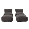 ROOLF Living Loungesesselset Inkl. Hocker Anthrazit