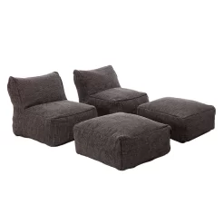 ROOLF Living Loungesesselset Inkl. Hocker Anthrazit -Gartenmöbel Store 1304152 2