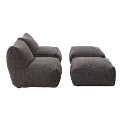 ROOLF Living Loungesesselset Inkl. Hocker Anthrazit -Gartenmöbel Store 1304152 3