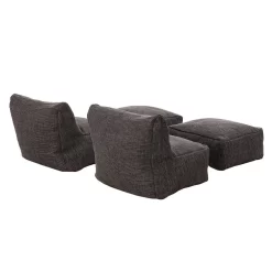 ROOLF Living Loungesesselset Inkl. Hocker Anthrazit -Gartenmöbel Store 1304152 4