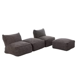 ROOLF Living Loungesesselset Inkl. Hocker Anthrazit -Gartenmöbel Store 1304152 6