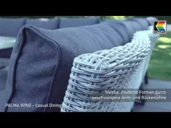 Kettler Palma Wing Modular Hocker Geflecht/Polster White Wash