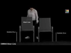 Kettler Cirrus Silver Line Stapelsessel Aluminium/Outdoorgewebe Silber/Anthrazit-Grau