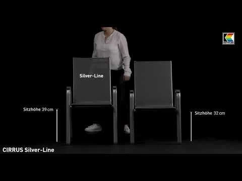 Kettler Cirrus Silver Line Stapelsessel Aluminium/Outdoorgewebe Silber/Anthrazit-Grau 1 Kettler Cirrus Silver Line Stapelsessel Aluminium/Outdoorgewebe Silber/Anthrazit-Grau