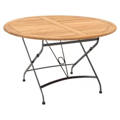 4Seasons Bellini Gartentisch Ø120cm Stahl/Teak Anthrazit/Teak