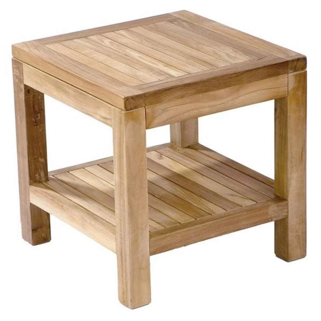 Zebra Lobby Kaffeetisch 45x45cm Teak Mit Ablage Natur 1 Zebra Lobby Kaffeetisch 45x45cm Teak Mit Ablage Natur