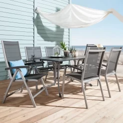 Sieger Bodega Klappsessel Aluminium/Textilene Graphit/Grau -Gartenmöbel Store 651038 3