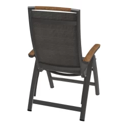 Sieger Catena Klappsessel Aluminium/Textilene Eisengrau/Grau/Teak -Gartenmöbel Store 756847 3