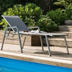 Kettler Cirrus Gartenliege Aluminium/Textilene Silber/Anthrazitgrau -Gartenmöbel Store 790760 2