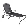 MBM Medici Gartenliege Schmiedeeisen/Textilene Graphit/Schwarz