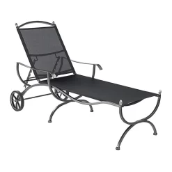 MBM Medici Gartenliege Schmiedeeisen/Textilene Graphit/Schwarz
