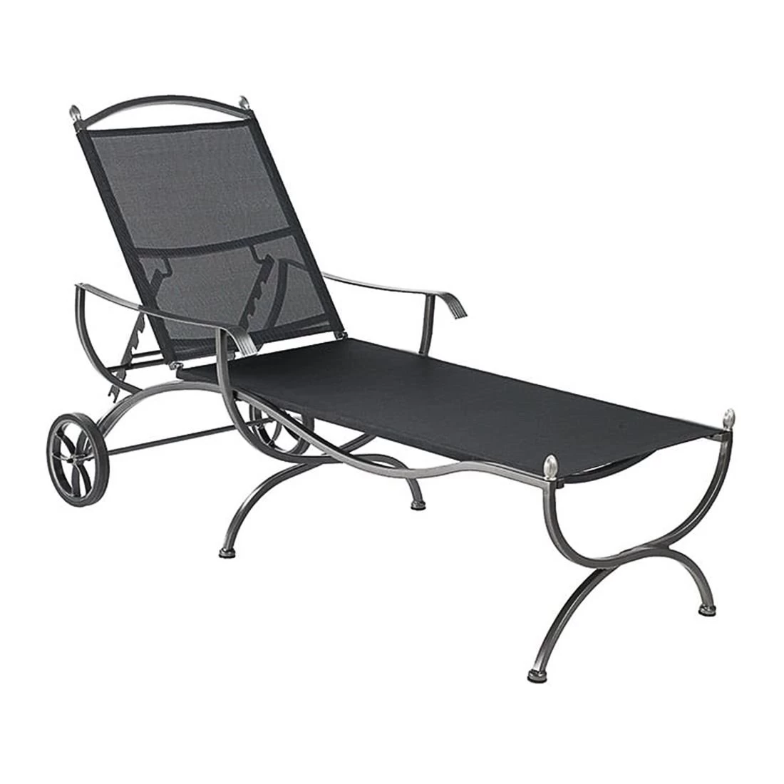 MBM Medici Gartenliege Schmiedeeisen/Textilene Graphit/Schwarz 1 MBM Medici Gartenliege Schmiedeeisen/Textilene Graphit/Schwarz