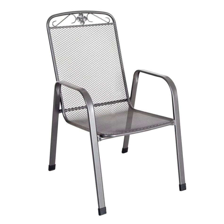 MWH Savoy Stapelsessel Streckmetall Eisengrau 1 MWH Savoy Stapelsessel Streckmetall Eisengrau